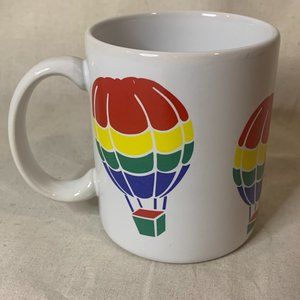 Vintage Hot Air Balloon Rainbow Coffee Mug FTD Korea